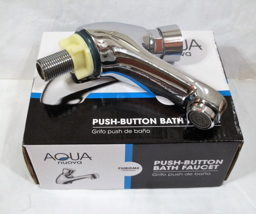 Grifería Cromada Push Button Baja P/lavamanos Aqua Nuova