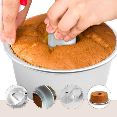 A 1 6 / 8 De Aluminio Chimney Chiffon Cake Molde For Hornear