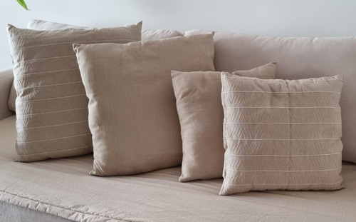 Funda Almohadones Ratier 45x45 Nordicos Natural Bordado
