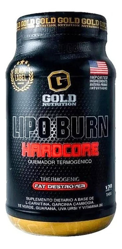 Quemador De Grasa Lipoburn Hardcore Gold Nutrition X 120 Tab