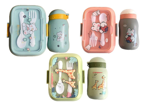 Lunchera - Vianda Infantil Con Botella 3 Diseños