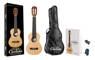 Cordoba Gp100 Guitarra Ukelele Viajero 6 Cuerdas Pack Funda