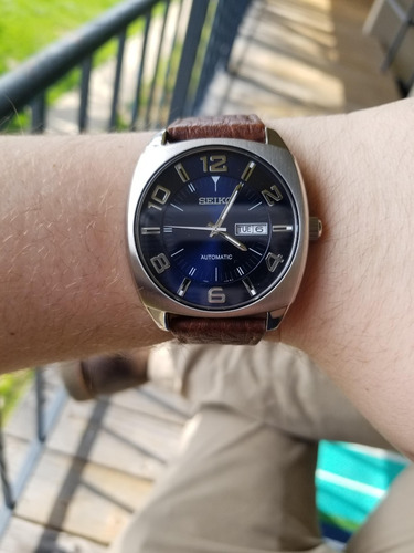Relógio Seiko Recraft Automatico Azul Snkn37 Usado Perfeito.