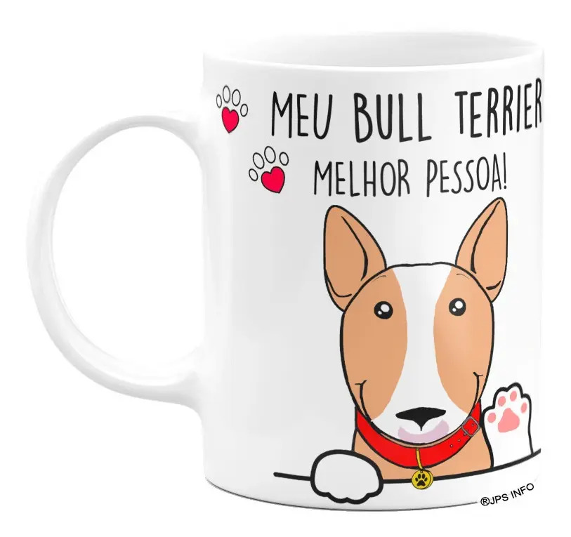 Caneca de Cerâmica Meu Bull Terrier Melhor Pessoa – Branca