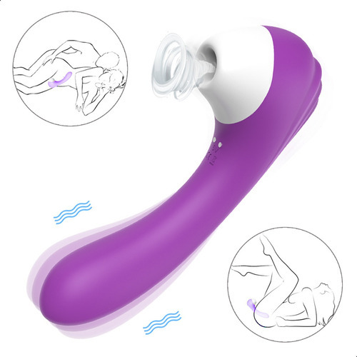 Vibrador, masturbador USB, potente pulsación de succión que excita el color morado