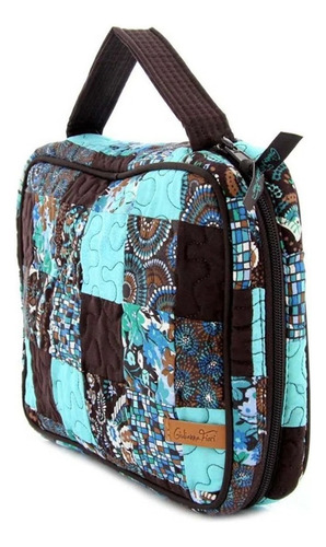 Bolsa Porta Livro Giulianna Fiori Tabatha Ivy - Azul/marrom