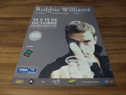 (pd785) Publicidad Robbie Williams River Plate * 2006
