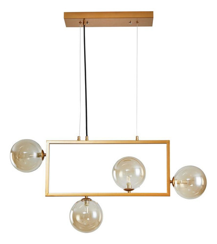 Lustre Pendente Nordecor Modular Jabuticaba 2381 Dourado G9