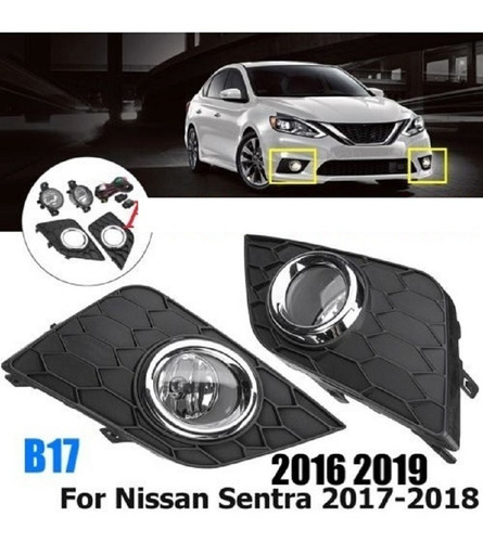 Neblineros Kit Completo Nissan Sentra 2016 - 2019 Cromado