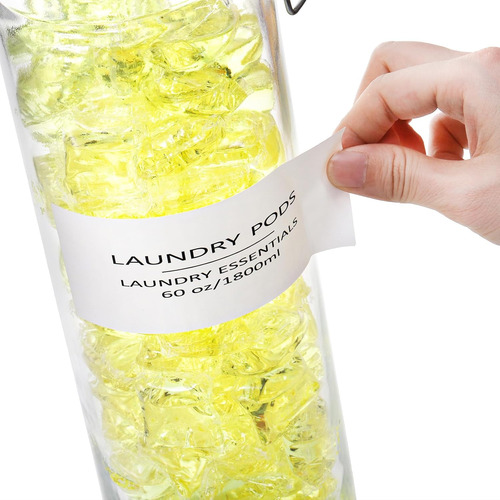 Juego De 3 Recipientes De Vidrio Para Lavandería De 60 Oz, C