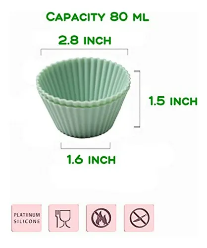 16 Moldes De Silicona Para Cupcakes Reutilizables, Aptos Par