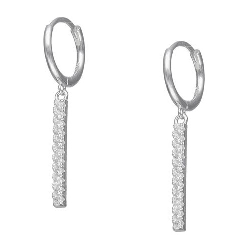 Aros Argolla Huggie Palito, Plata 925 Y Circones