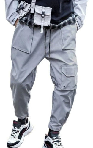 Pantalon Hombre Deportivos Jogger  Gris