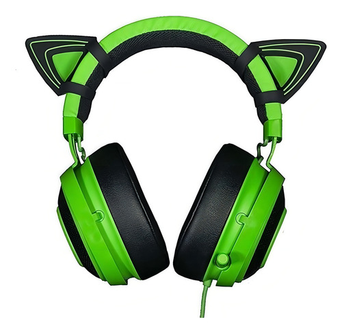 Kitty Ears Ears para fones de ouvido Razer Kraken Green