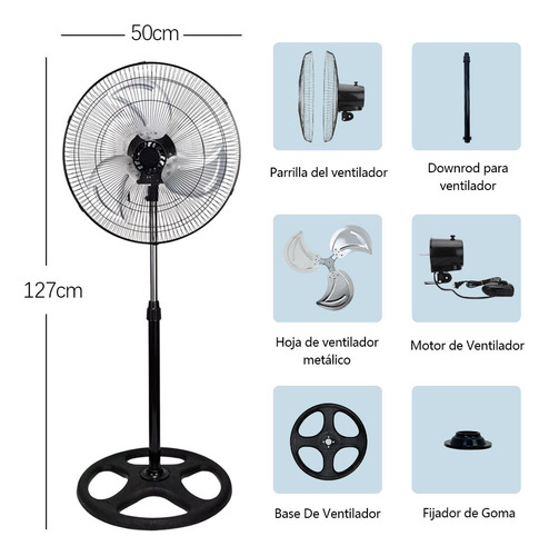Ventilador De Pedestal Piso Y Pared 18 Pulgadas Cm-top 3 En 1 Metalico Viento Fuerte 100w 2 Unidades