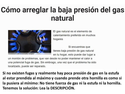Suba Presión De Gas Natural En Su Cocina: Damos La Solución