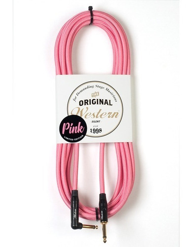 Cable Instrumentos Western Pink Nl30 Recto Angular 3mts Tela