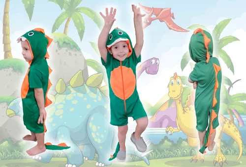 Fantasia Dinossauro Esqueleto Infantil de Halloween