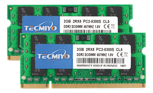 Memoria Ram Tecmiyo 4 Gb (2 X 2 Gb) Ddr2 667 Sodimm Pc2-5300