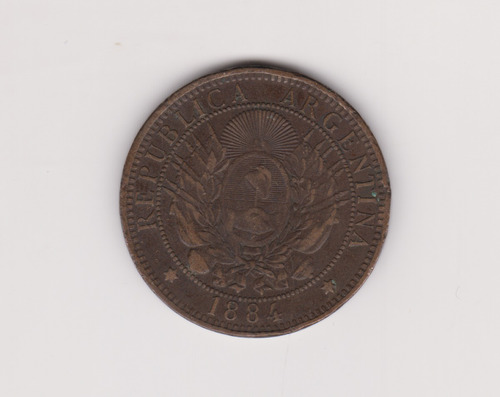 Moneda Argentina 2 Centavos Año 1884 Excelente -