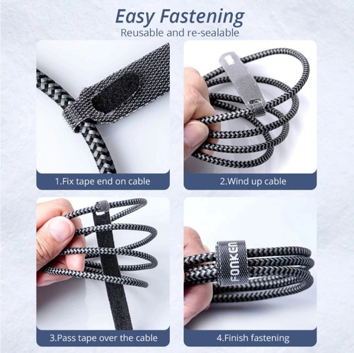 Imagen 3 de 4 de Organizador Velcro Cintas Correas Amarracables 20 Unidades
