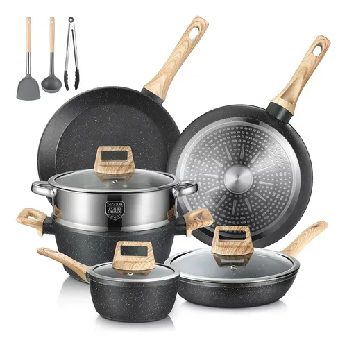 comprar Batería De Cocina Antiadherente De Granito De 12 Piezas