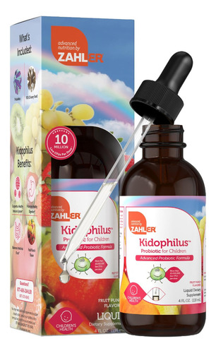 Zahlers Kidophilus Probioticos 4 Oz Sabor Ponche De Frutas