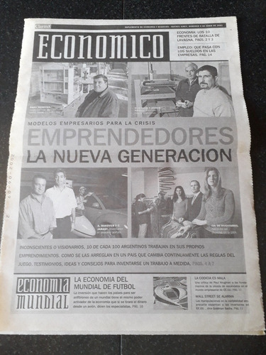 Tapa Diario Clarín Económico 09 6 2002 Lavagna Economía 