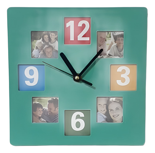 Reloj De Pared Para Fotos Turquesa Turquesa