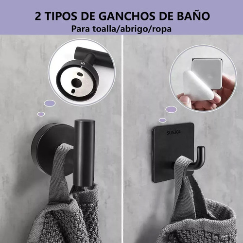 ** 20pcs Juego De Baño Accesorios For Baño Negro Inoxidables