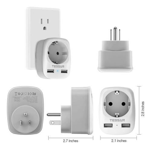 Adaptador De Enchufe De Europa A Estados Unidos Con Toma De