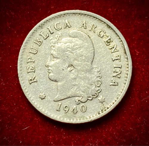 Moneda 10 Centavos Argentina 1940 Cuproniquel