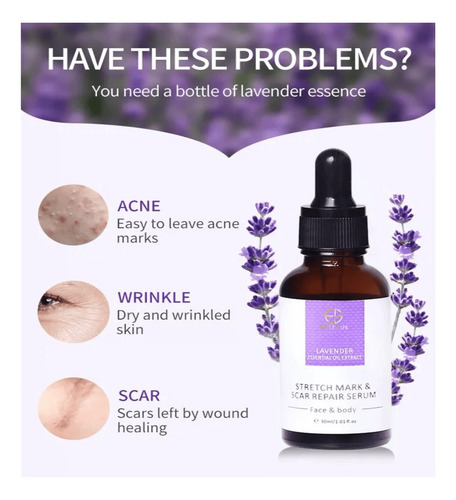 Serum Lavanda Estelin Reparador De Estrías Y Cicatrices 30ml