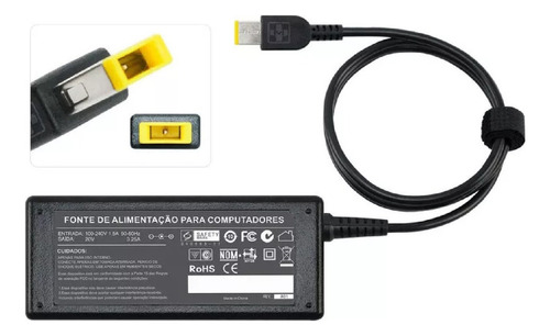 Fonte Carregador Para Lenovo G50-80 80r0 20v 3,25a 65w 844 Preto