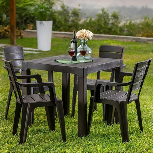 Silla Comedor/terraza/camping Rattan Con Apoyabrazos