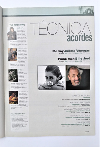 Revista Acordes Guitarra Incluye Cd Disco Julieta Venegas (Usado)