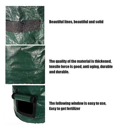 Bolsa De Jardín Desplegable, Bolsas De Basura Resistentes Para Patio Con Tapa Con Cremallera Y Asas, Contenedores De Compostaje, Contenedor Al Aire Libre Para Limpiar Desechos De Césped