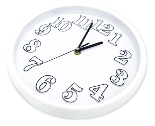 Reloj De Pared Analógico De Pvc, 24 Cm Diámetro - 12415 Estructura Blanco
