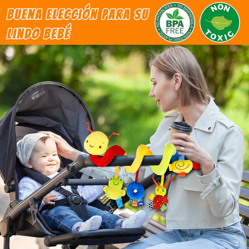 2pcs Peluche Sonaja Juguete Espiral Para Bebe Carriola, Cuna