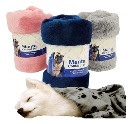 Kit 2 Mantas Soft Cobertor Pet Cachorro Gato Mantas Mantinha Cor Kit 2 - Macho