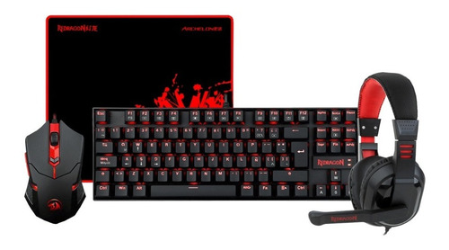 Combo Mecanico Gamer 4en1 Redragon K552-bb-1