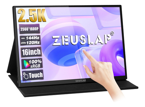 Monitor Portátil Con Pantalla Táctil Zeuslap P16kt De 16 Pul