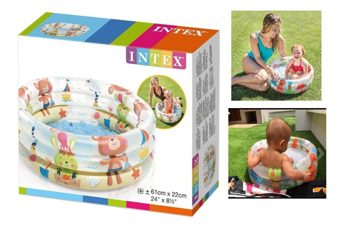 Piscina Inflable Bebe Niña, (o) Med. Aprox. 61x22cm. 3 Aros.