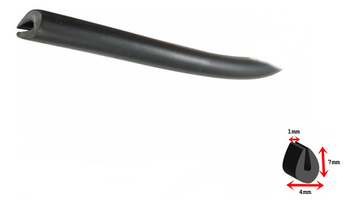 Borracha Perfil U Acabamento Geral Placa Lanterna 7mm 7 Mts