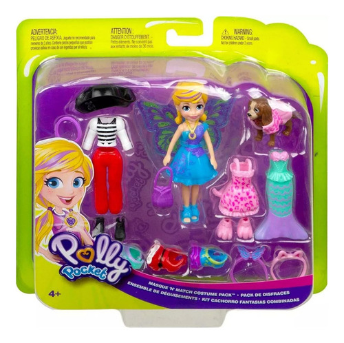 Boneca Polly Pocket Kit Cachorro Fantasias Combinadas Mattel