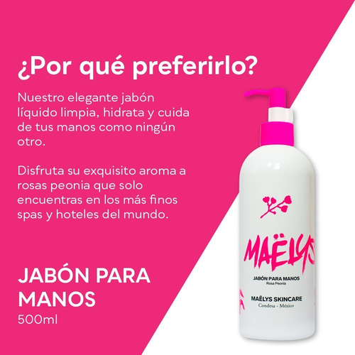Handwash Rose Peony 500ml, Maëlys Skincare, Made In U S A