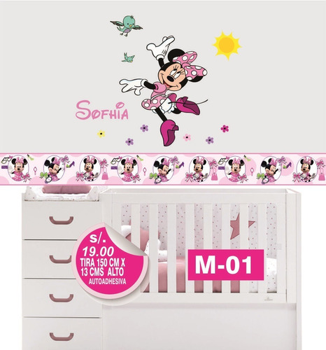 Minnie Mouse Cenefas Stickers  Y Murales- Decoracion 