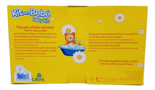 Set De Regalo Grisi Ricitos De Oro Chamomile Baby Kit Con 4