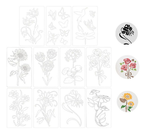 Plantilla De Pintura Mural Plantilla De Pintura De Flores E