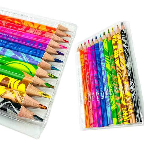 12 Lapices De Colores Arcoíris Pointer Triangular Jumbo +sp